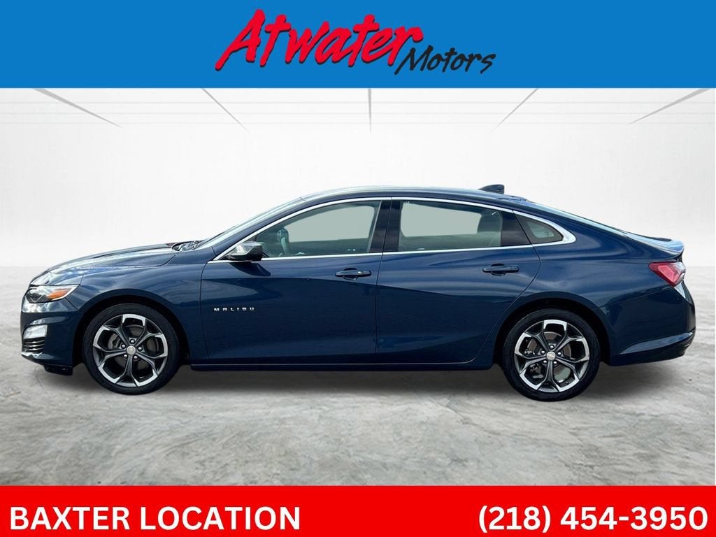 2022 Chevrolet Malibu LT in Northsky Blue Metallic — front three-quarter view