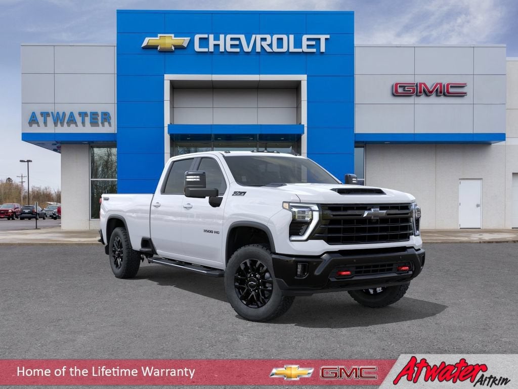2026 Chevrolet Silverado 3500 HD LT in Summit White — front three-quarter view