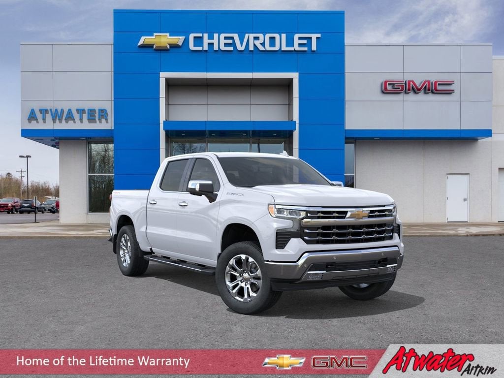 2026 Chevrolet Silverado 1500 LTZ in Polar White Tricoat — front three-quarter view