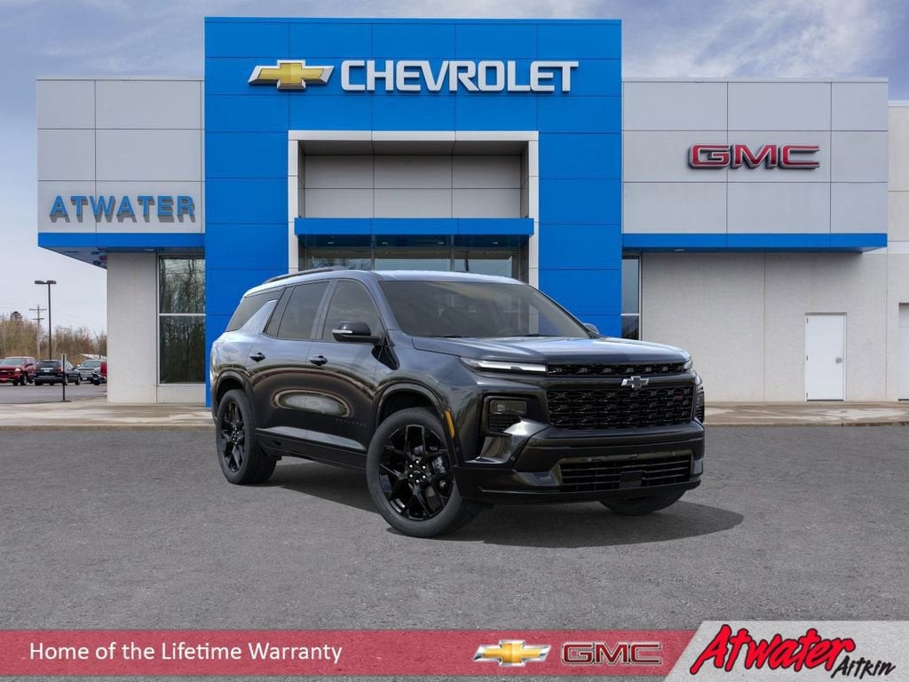 2026 Chevrolet Traverse RS in Mosaic Black Metallic — front three-quarter view