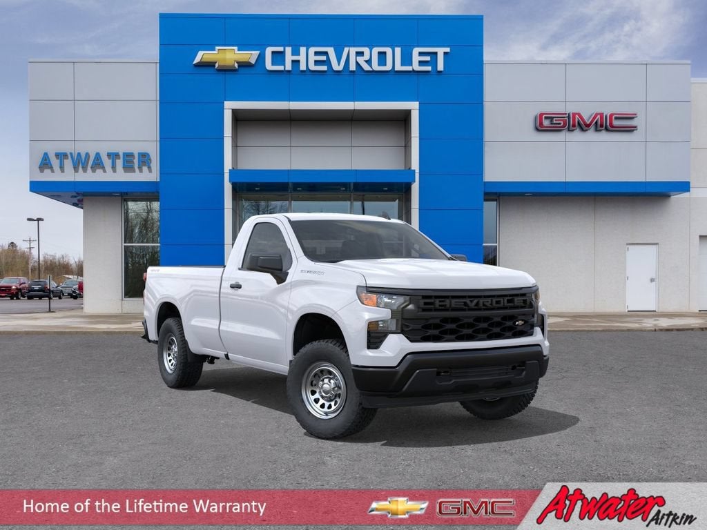 2026 Chevrolet Silverado 1500 WT in Summit White — front three-quarter view