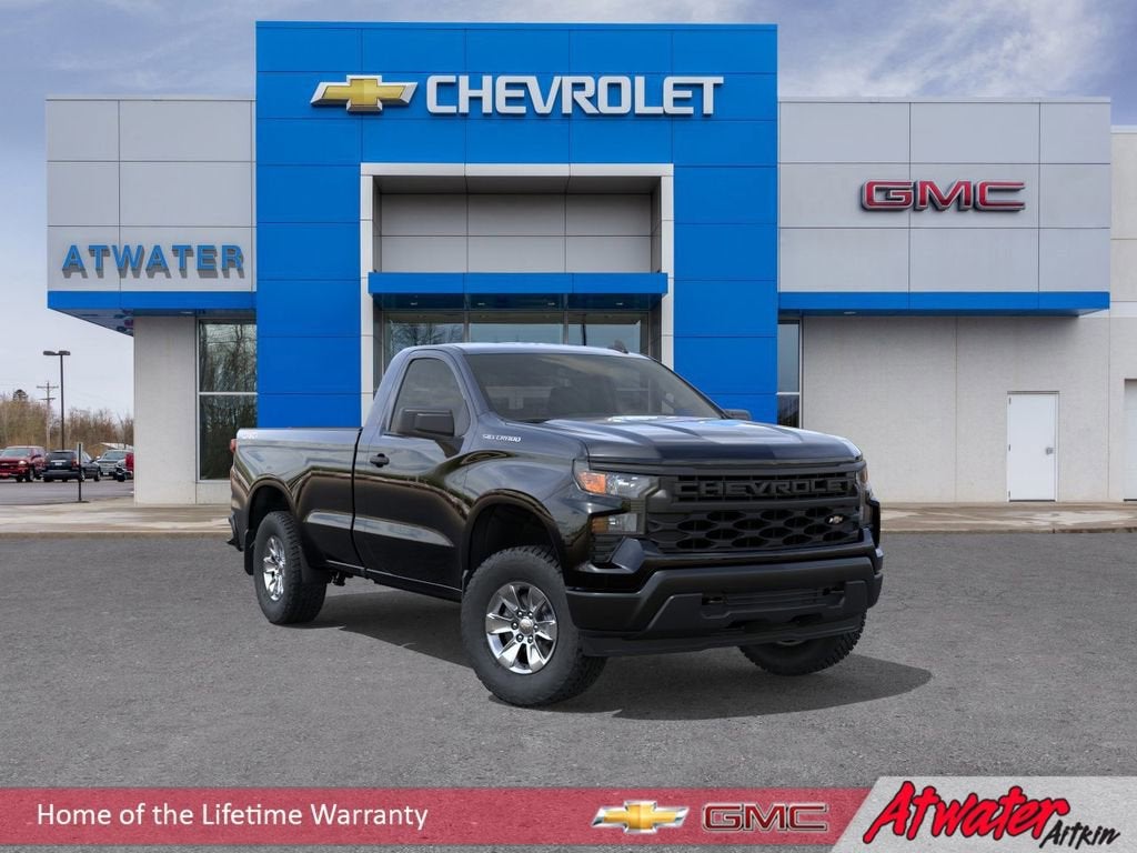 2026 Chevrolet Silverado 1500 WT in Black — front three-quarter view