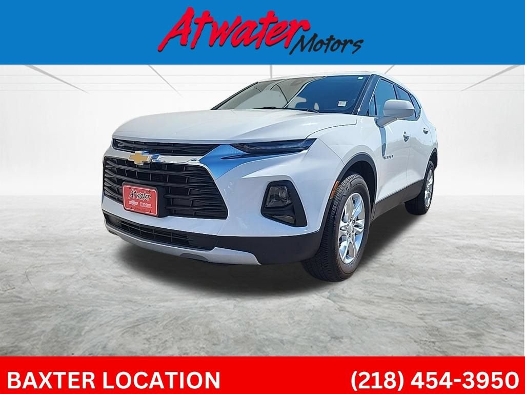 2021 Chevrolet Blazer LT in Summit White — front three-quarter view