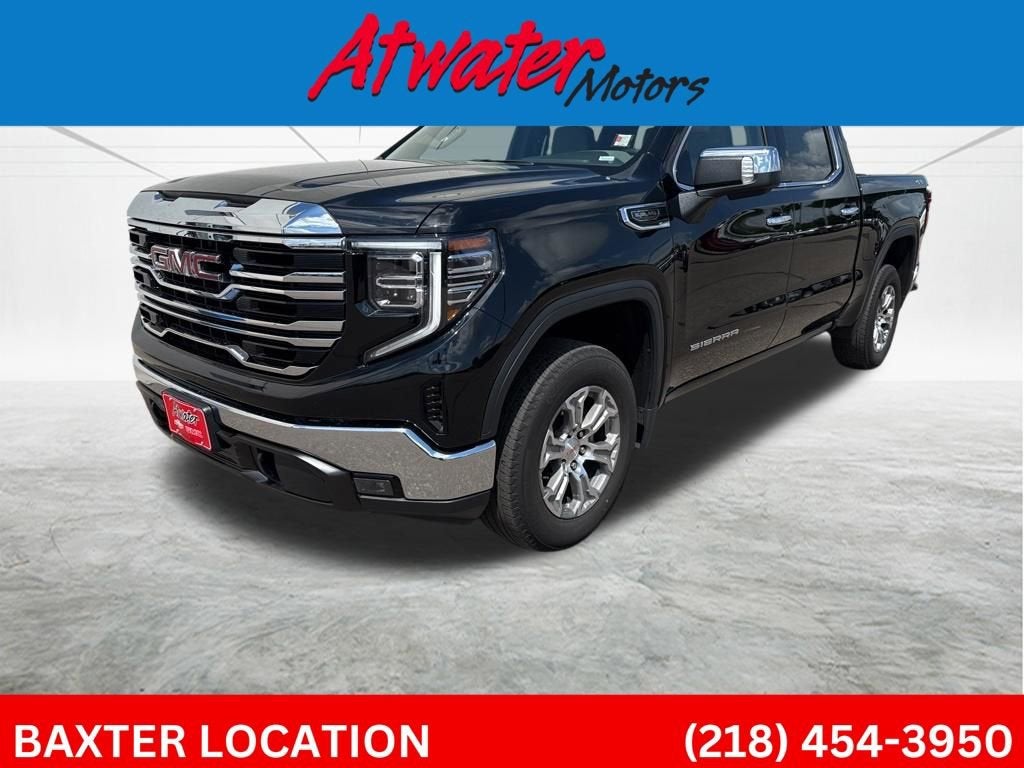 2024 GMC Sierra 1500 SLT in Onyx Black — front three-quarter view