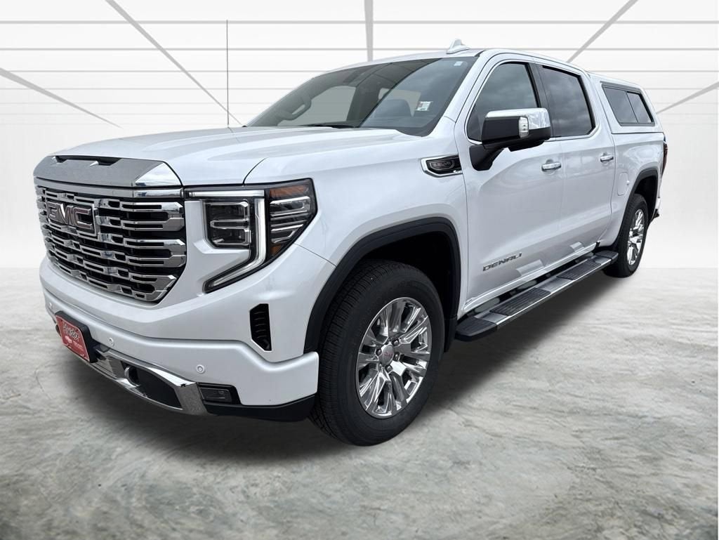 2023 GMC Sierra 1500 Denali in White Frost Tricoat — front three-quarter view