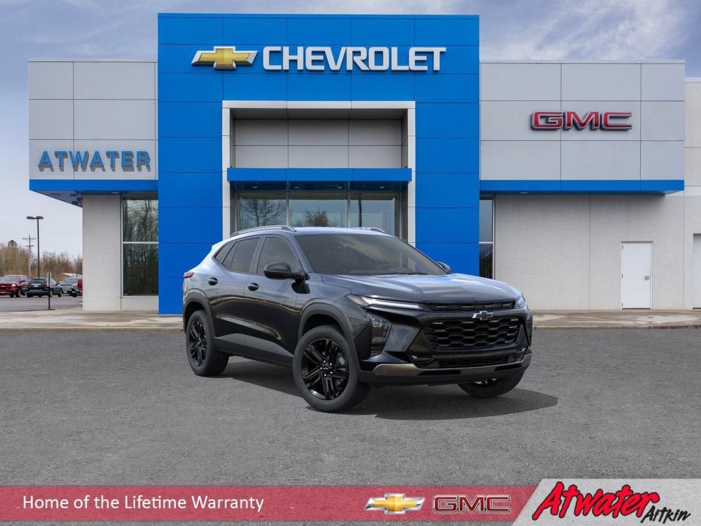 2026 Chevrolet Trax ACTIV in Mosaic Black Metallic — front three-quarter view