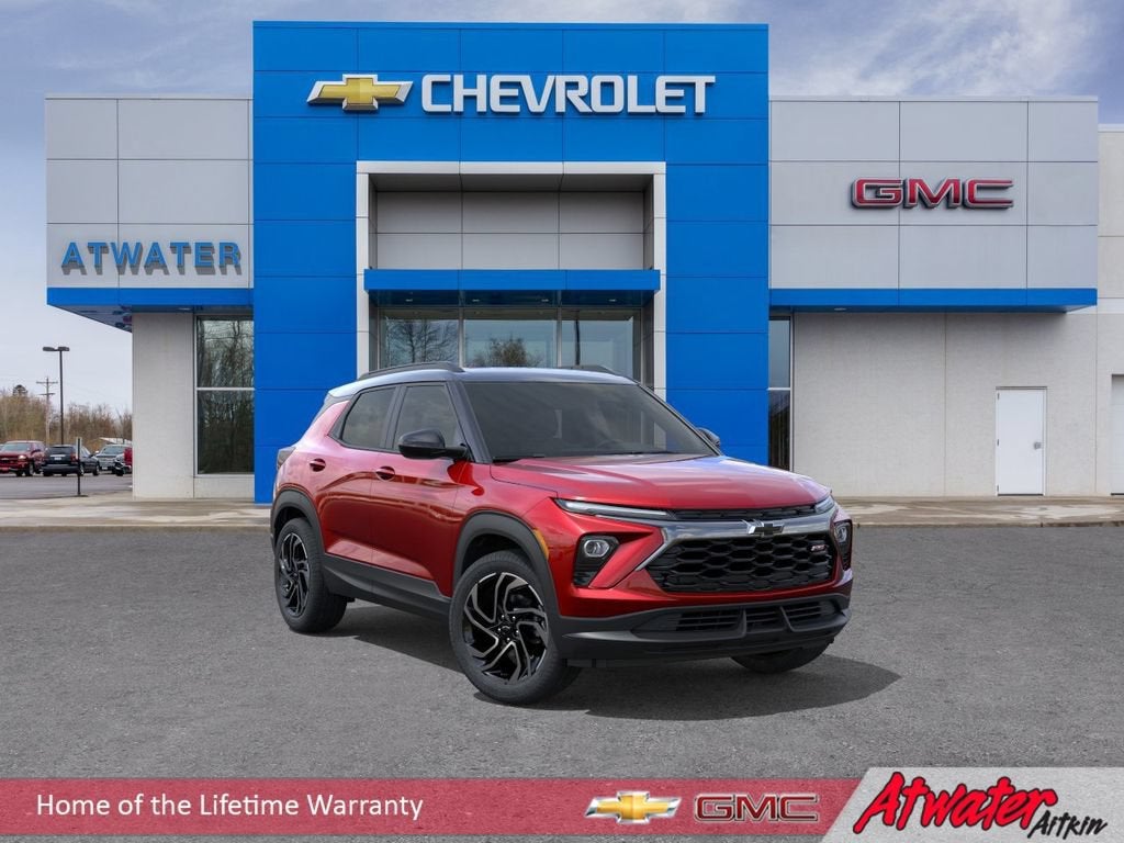 2026 Chevrolet Trailblazer RS in Apex Red — front three-quarter view